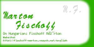 marton fischoff business card